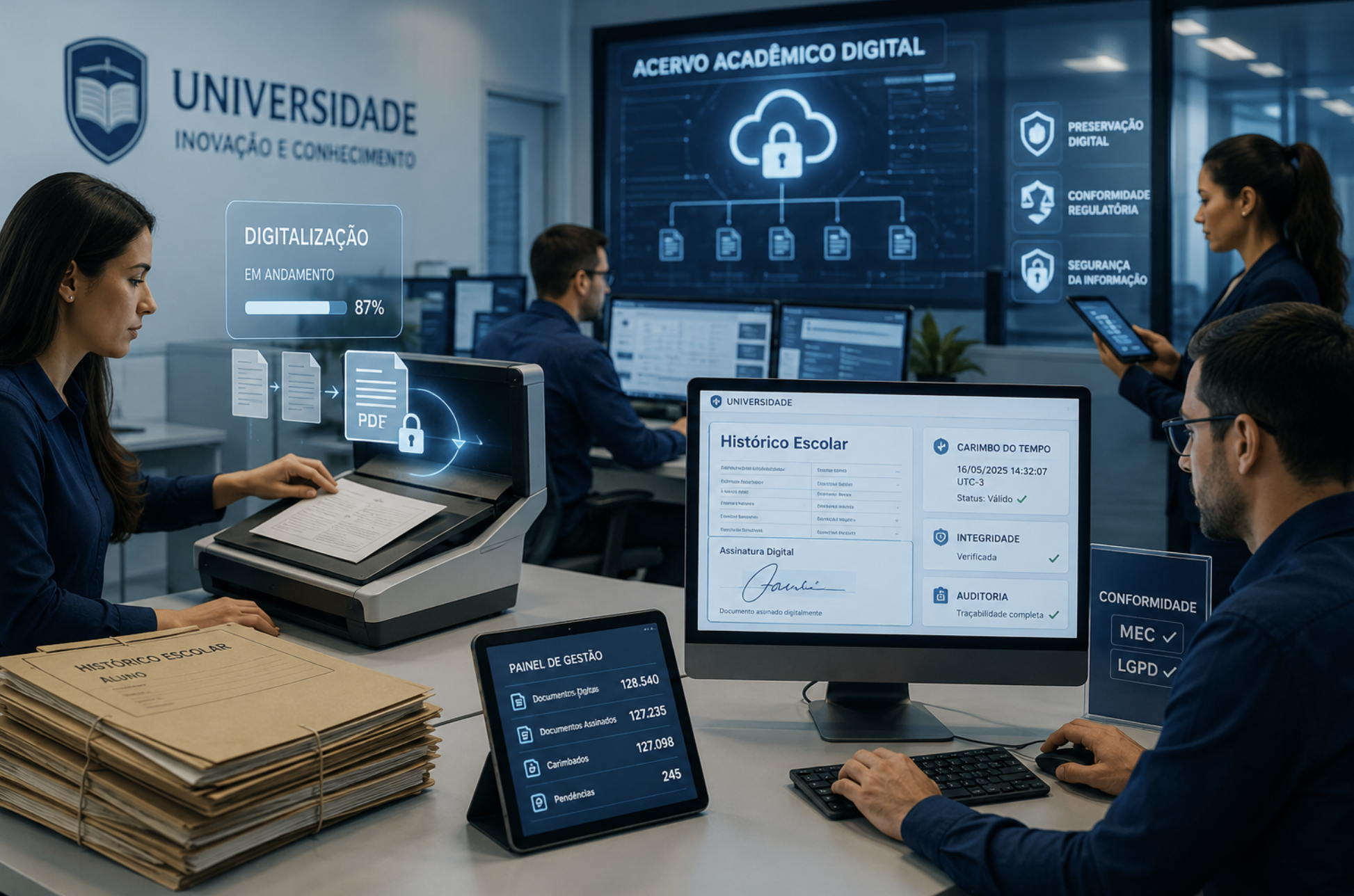 Foto do case Acervo acadêmico digital: como garantir validade jurídica e conformidade com o MEC por décadas